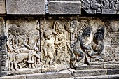 Prambanan - Ramayana reliefs of Shiva Temple. 